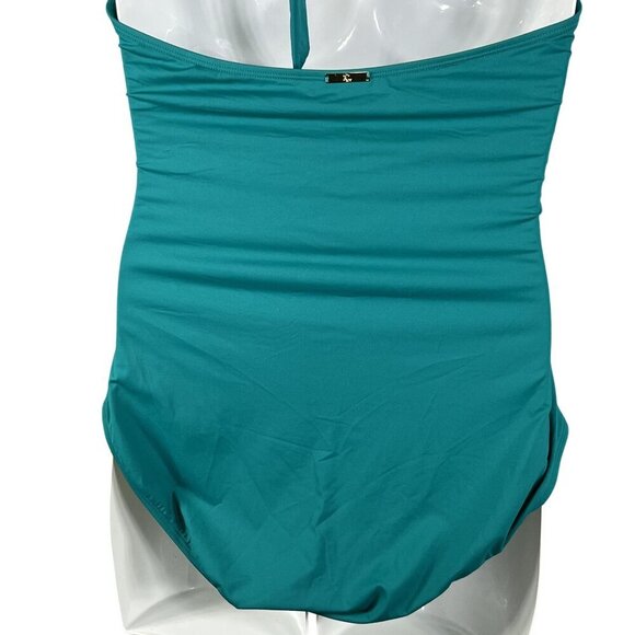 Lauren Ralph Lauren NWT Womens 16 Teal One Piece Halter Swimsuit Slimming Fit - Picture 7 of 14